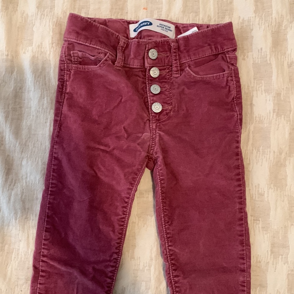 Old Navy // Velveteen Leggings Pants Button 5T Toddler Girl Warm Bottoms Fuzzy